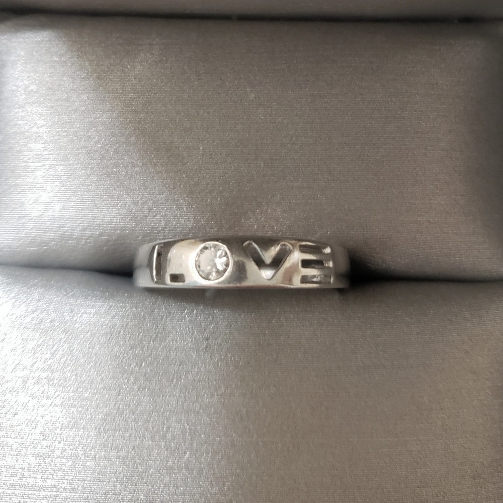 925 CZ "Love" Ring